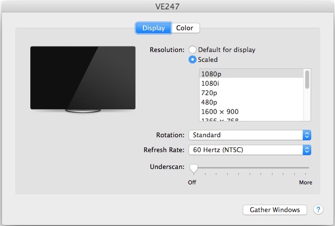 no 1080 screen resolution for mac